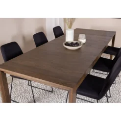 Slider Spisebordssæt - Sort og Natur