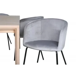 Slider Spisebordssæt - Sort, Lysegrå, Natur og Hvid