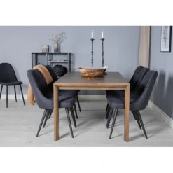 Slider Spisebordssæt - Sort og Natur