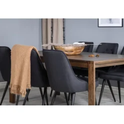 Slider Spisebordssæt - Sort og Natur