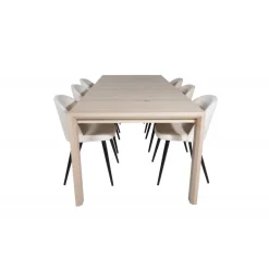 Slider t Spisebordssæt - Beige, Sort og Natur og Hvid