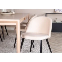 Slider t Spisebordssæt - Beige, Sort og Natur og Hvid