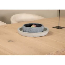 Slider t Spisebordssæt - Beige, Sort og Natur og Hvid