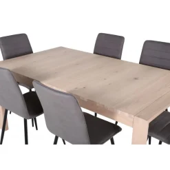 Slider t Spisebordssæt - Sort, Grå, Natur og Hvid