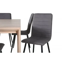 Slider t Spisebordssæt - Sort, Grå, Natur og Hvid