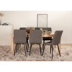 Slider t Spisebordssæt - Sort, Grå, Natur og Hvid