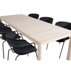 Slider t Spisebordssæt - Sort, Natur og Hvid