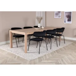 Slider t Spisebordssæt - Sort, Natur og Hvid