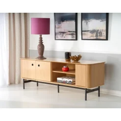 SMART RTV-1 TV bord - Naturlig eg/Sort