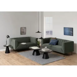 Soli sofabord sort glas