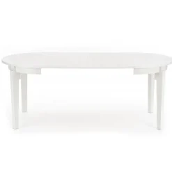 SORBUS Rund Spisebord med udtræk 100cm udvides til 200cm - Hvid