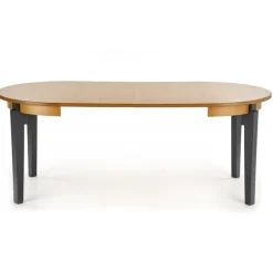 SORBUS Rund Spisebord med udtræk 100cm udvides til 200cm - Eg / grafit