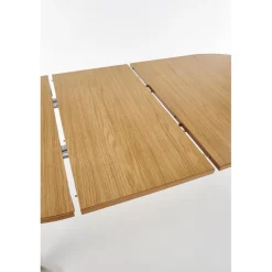 SORBUS Rund Spisebord med udtræk 100cm udvides til 200cm Honningeg