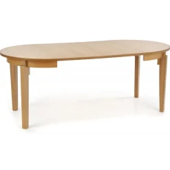 SORBUS Rund Spisebord med udtræk 100cm udvides til 200cm Honningeg