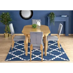 SORBUS Rund Spisebord med udtræk 100cm udvides til 200cm Honningeg