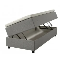 SPACE 7-Zonet 90x200 cm Boksmadras seng med opbevaring lysegrå