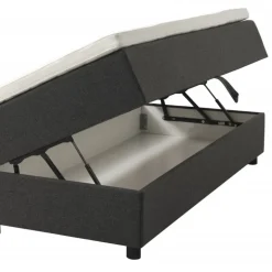 SPACE 7-Zonet 160x200 cm Boksmadras seng med opbevaring Mørkegrå