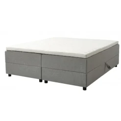 SPACE 7-Zonet 160x200 cm Boksmadras seng med opbevaring lysegrå