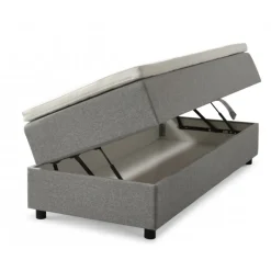 SPACE 7-Zonet 120x200 cm Boksmadras seng med opbevaring lysegrå