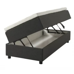 SPACE 7-Zonet 80x200 cm Boksmadras seng med opbevaring Mørkegrå