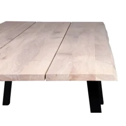 Spisebord af hvid olieret egetræsplanker