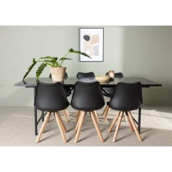 Spisebordssæt Astrid med Spisebordsstole Zeno - Sort