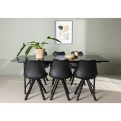 Spisebordssæt Astrid med Spisebordsstole Zeno - Sort