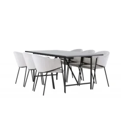 Spisebordssæt Astrid med Spisebordsstolene Evelina