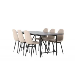 Spisebordssæt Astrid med Spisebordsstole Polar - Beige og Sort