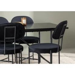 Spisebordssæt Astrid med Spisebordsstole Stella - Sort