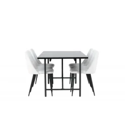 Spisebordssæt Astrid med Spisebordsstolene Night - Sort og Hvid