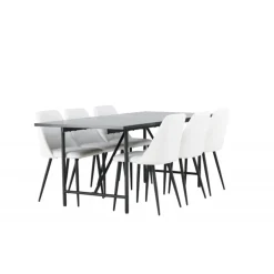 Spisebordssæt Astrid med Spisebordsstolene Night - Sort og Hvid