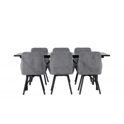 Spisebordssæt Astrid med Spisebordsstole Rosie - Sort og Grå