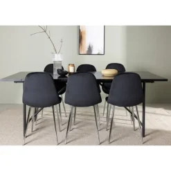 Spisebordssæt Astrid med Spisebordsstolene Polar - Sort