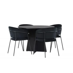 Spisebordssæt Bootcut med Selma stole - Sort