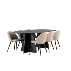 Spisebordssæt Bootcut med Spisebordsstole Velvet