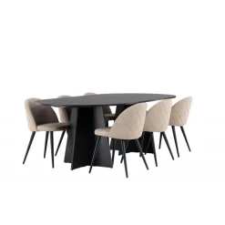 Spisebordssæt Bootcut med Spisebordsstole Velvet