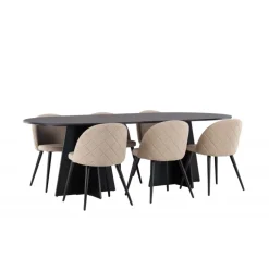 Spisebordssæt Bootcut med Spisebordsstole Velvet