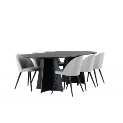 Spisebordssæt Bootcut med Spisebordsstole i Velour