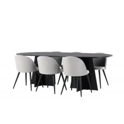 Spisebordssæt Bootcut med Spisebordsstole i Velour