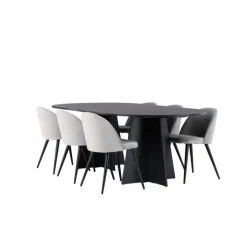 Spisebordssæt Bootcut med Spisebordsstole i Velour