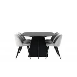 Spisebordssæt Bootcut med Spisebordsstole i Velour