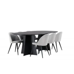 Spisebordssæt Bootcut med Spisebordsstole i Velour