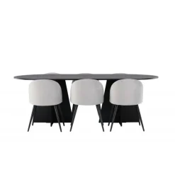 Spisebordssæt Bootcut med Spisebordsstole i Velour