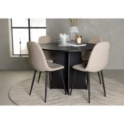 Spisebordssæt Bootcut med stole Polar - Beige og Sort