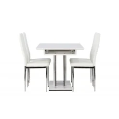 Spisebordssæt Disa med Spisebordsstole Pastill - Hvid