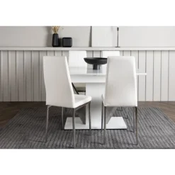 Spisebordssæt Disa med Spisebordsstole Pastill - Hvid