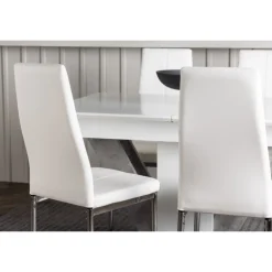 Spisebordssæt Disa med Spisebordsstole Pastill - Hvid