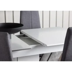 Spisebordssæt Disa med Spisebordsstolene Petra - Mørkegrå og Hvid