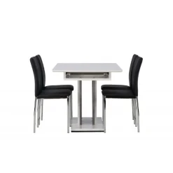 Spisebordssæt Disa med Spisebordsstole Lily - Sort og Hvid